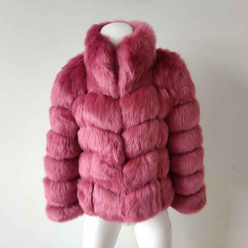 Новинка Осень-зима 2024, пальто VOLALO из искусственного меха, длинное пальто из лисьего меха с прострочкой, пальто большого размера