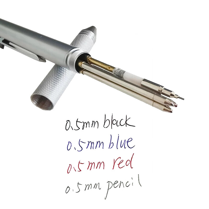 Penna multicolore In metallo penna a sfera con sensore di gravità 4 In 1 penna a sfera a 3 colori e 1 matita meccanica cancelleria per ufficio scuola Gfit