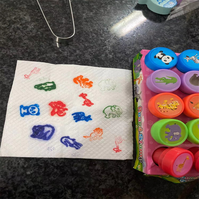 10個盛り合わせスタンプ子供のための自己インクスタンプ子供のおもちゃスタンプスマイリーフェイスシールスクラップブッキングdiy絵画フォトアルバムの装飾