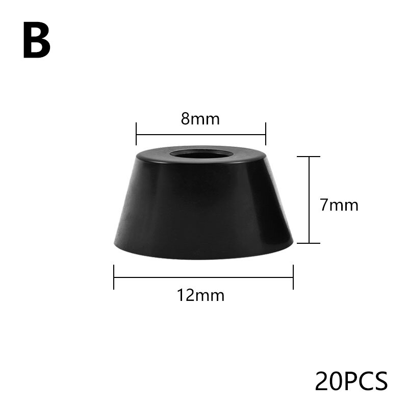 20pcs Anti Slip Furniture Legs Feet Black Speaker Cabinet Bed Table Box Conical Rubber Shock Pad Floor Protector Furniture Parts