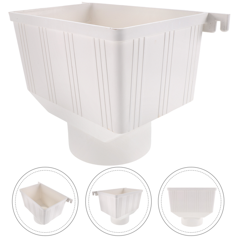 Eaves Rainwater PVC Drainage Pipe Accessories Sewer Funnel Bucket Filter Barrel Collection Train System Diverter Plastic Gutter