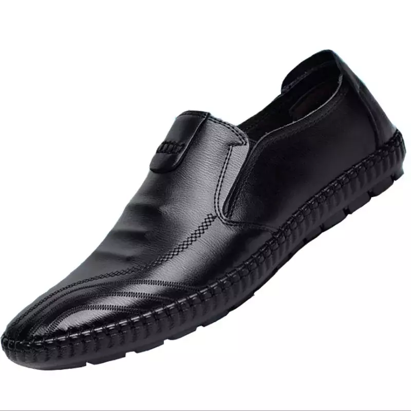 남성용 캐주얼 로퍼, 편안한 경량 워킹 신발, 모카신, 통기성 슬립온, 가죽 신발