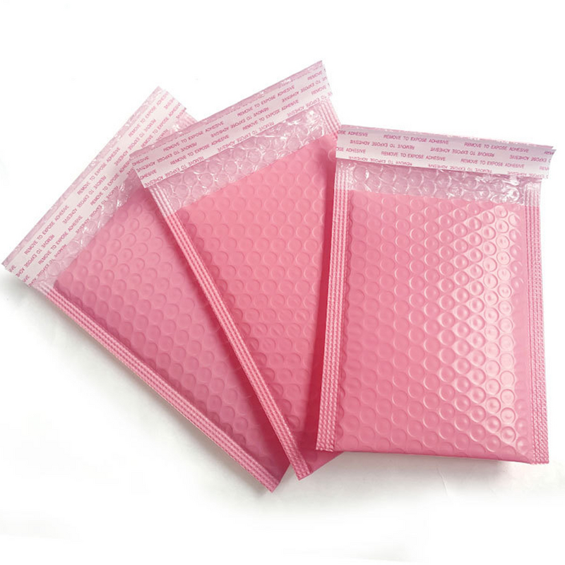 Sobres acolchados para correo, bolsa de plástico rosa, paquete de correo para poliéster impermeable