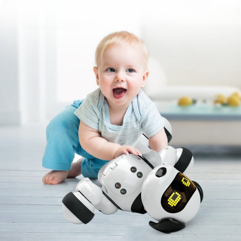 Canto elettrico giocattolo cane intelligente Pet Robot cane bambini saggezza programmazione cane regalo di compleanno per bambini