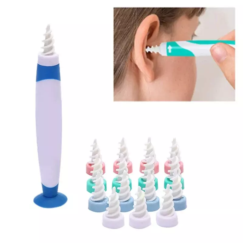 16 pezzi strumento per la rimozione del cerume Set per la pulizia dell'orecchio in Silicone Set per la pulizia del tampone per le orecchie a spirale detergente per le orecchie