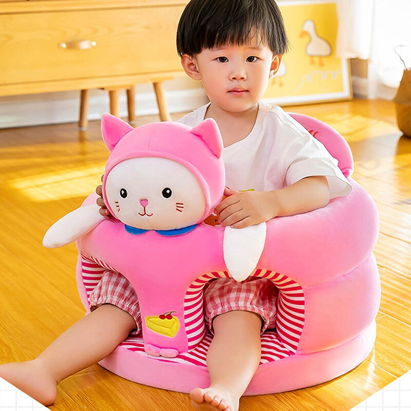 Baby Sofa Support Seat Cover, cadeira de pelúcia bonito, Toddler Nest Puff, lavável sem enchimento, aprendendo a sentar-se alimentação, confortável