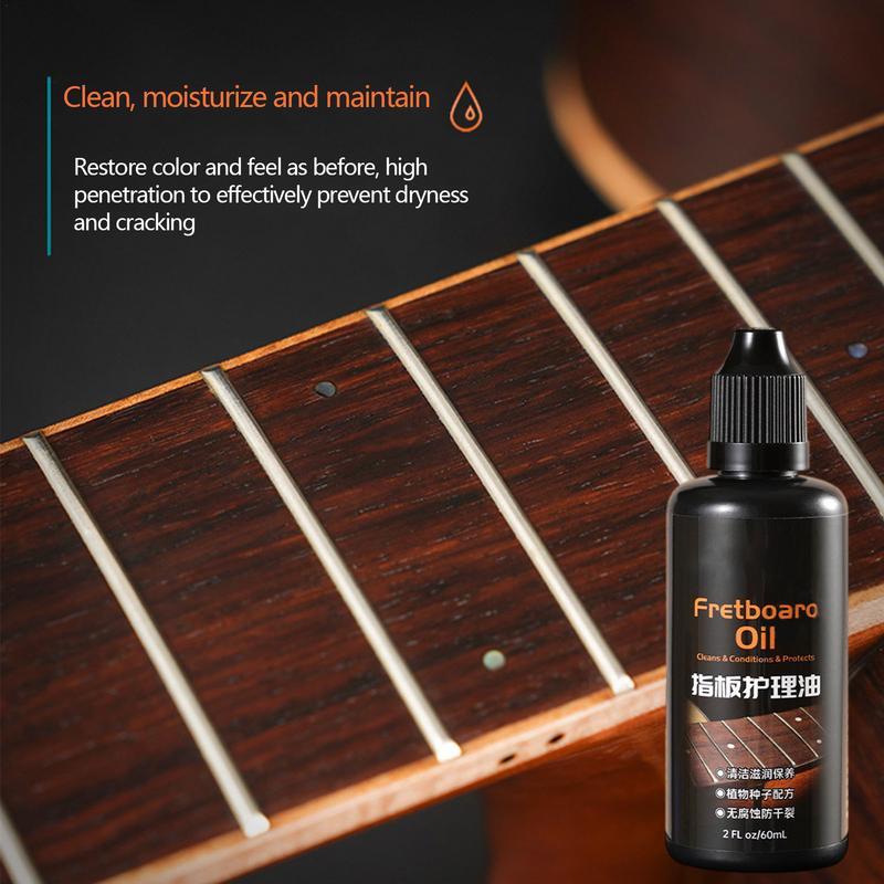 Zestaw do pielęgnacji podstrunnicy na gitarę, olejek cytrynowy i środek czyszczący, przenośny, zapobiegający wysuszeniu, olej i środek czyszczący