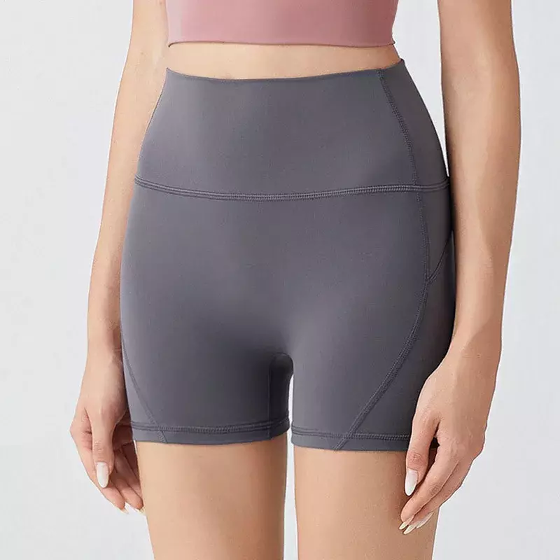Pantaloni da Yoga nessun filo di goffratura che solleva l'anca pantaloncini attillati ad asciugatura rapida pantaloni corti da corsa Fitness
