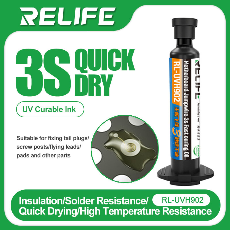 RELIFE RL-UVH902 UV علاج النفط للهاتف المحمول اللوحة القفز سلك 3 ثانية التجفيف السريع علاج لحام قناع لحام الجريان