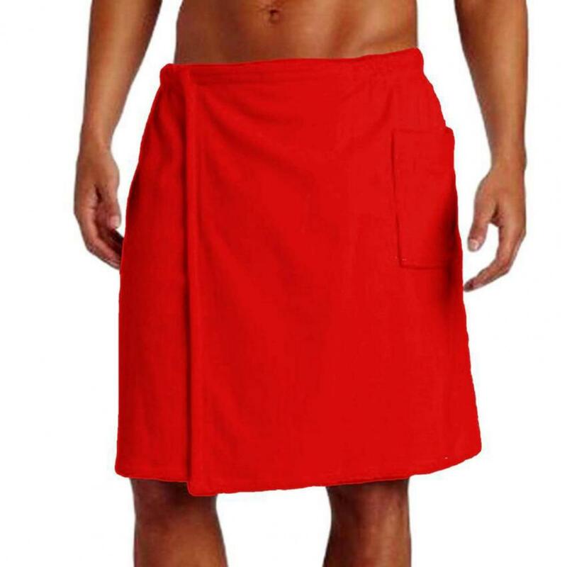 Men Bath Towel Pants Male Shower Bathrobe Magic Tape Wearable Men's Sexy Sleepwear Pajamas Short Side Opening Bath Robe Jumpsuit