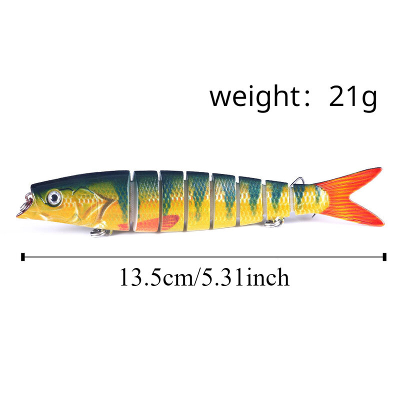 เหยื่อปลอมสำหรับปลาเทราท์น้ำเค็มแบบสุ่มสี135มม./21ก.