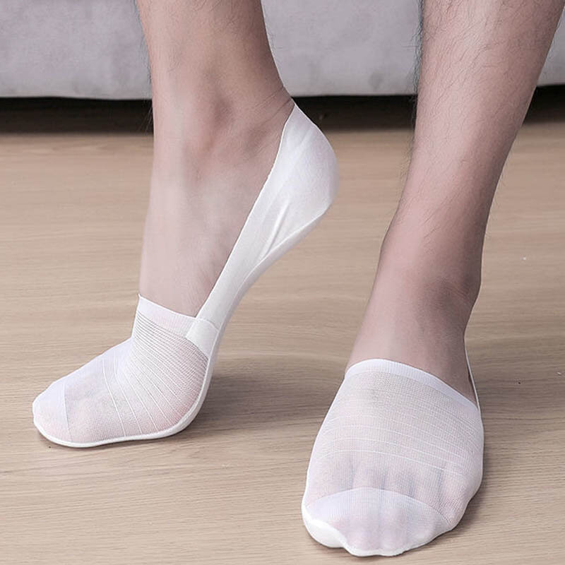 Lot de 5 paires de chaussettes décontractées assorties pour hommes, invisibles, basses, respirantes, en Silicone, antidérapantes, confortables, en coton