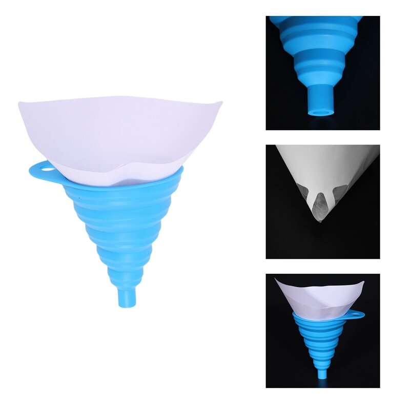 50Pack 100 Micrometre Paint Cone Paint Strainers With 1 Pcs Silicone Funnel, 100 Micrometre Paint Filter With Fine Nylon