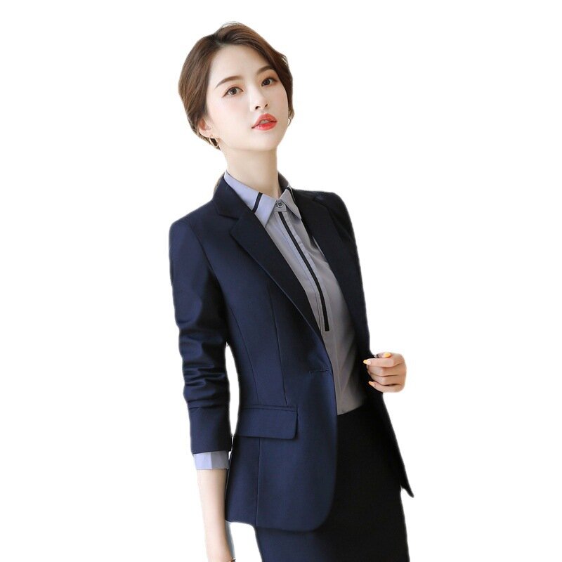 9822 Temperament Business Women's Clothing Formal Wear Spring and Autumn Suit Jacket College Student Interview Suit Work Clothes