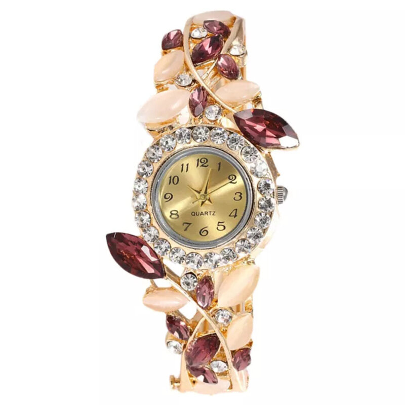 Woman Armband Horloges Ornamenten Quartz Horloge Met Steentjes Horlogeband Voor Verjaardagsfeest Show