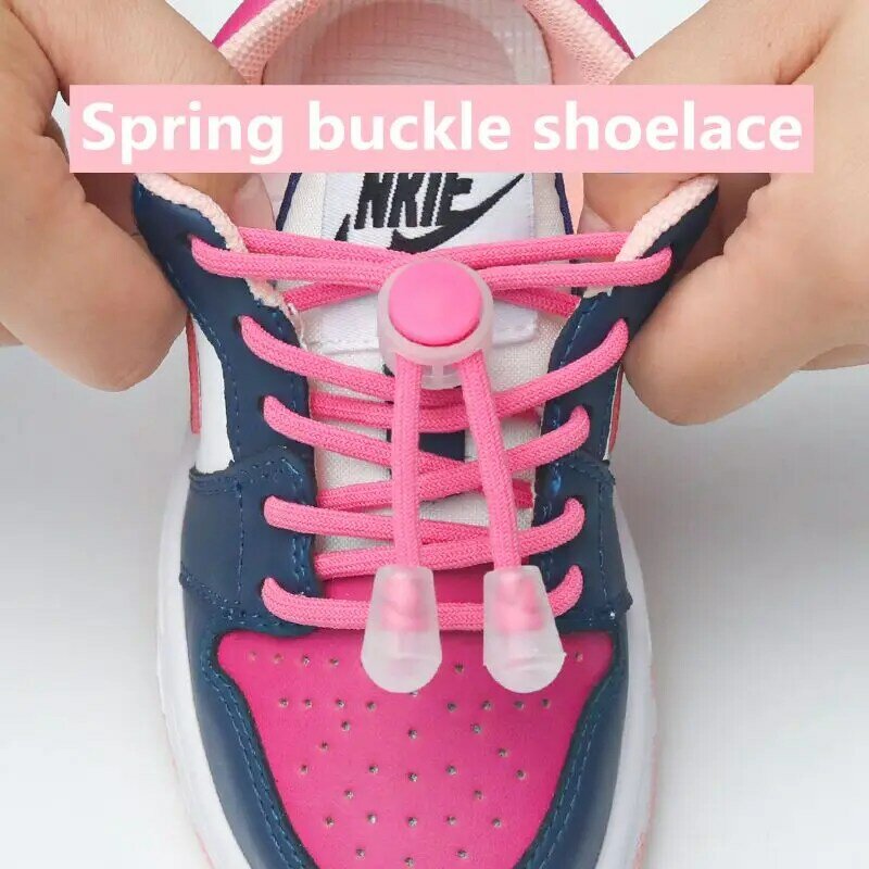 1 paio di lacci elastici Sneakers lacci per bambini senza legare Unisex elastici rotondi in pizzo rapido lacci pigri Shoestrings sportivi