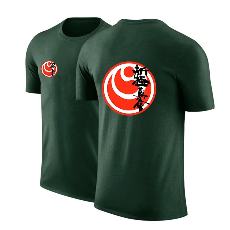Men 2024 Summer Hot Sale Kyokushin Karate Cotton Ordinary Short-sleeved Harajuku Solid Color Printing Fashion T-shirt Top