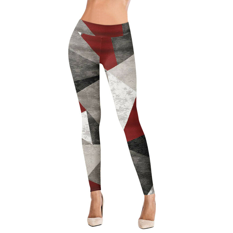 2024 Women's Casual Flower Pattern High Waist Floral Printed Yoga Running Daily Fitness Pants Suitable For Winter Sportswear