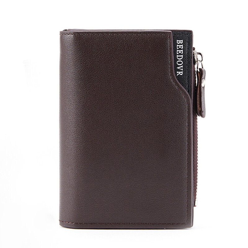 رجل الموضة محفظة بو الجلود حامل بطاقة محفظة سستة عملة جيب الرجال قصيرة محافظ المحمولة Billfold الذكور هدية