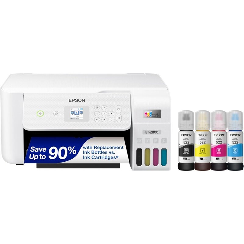 EcoTank ET-2800 Wireless Color All-in-One Cartridge-Free Supertank Printer with Scan and Copy â€“ The Ideal Basic Home Printer