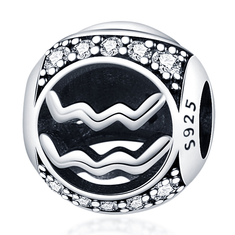 Heißer Verkauf 925 Sterling Silber 12 Konstellation Perlen Charme Fit Original Pandora Armband Für Frauen Schmuck Geburtstag Mode Geschenk