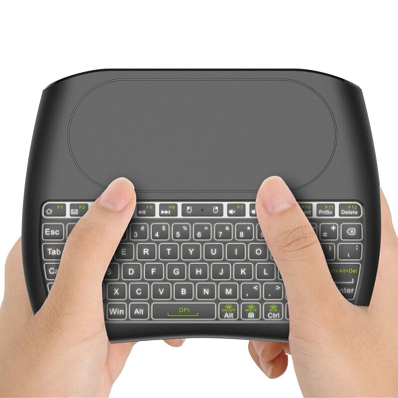 ミニワイヤレスキーボードd8,Bluetooth,バックライト,2.4g,空気マウス,タッチパッド,テレビボックス用