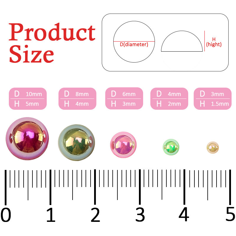 Wholesale Half Round Pearl Multicolors for Clothing Garment Nail Art Decorations Accessories Flatback Resin Pearl Beads Craft