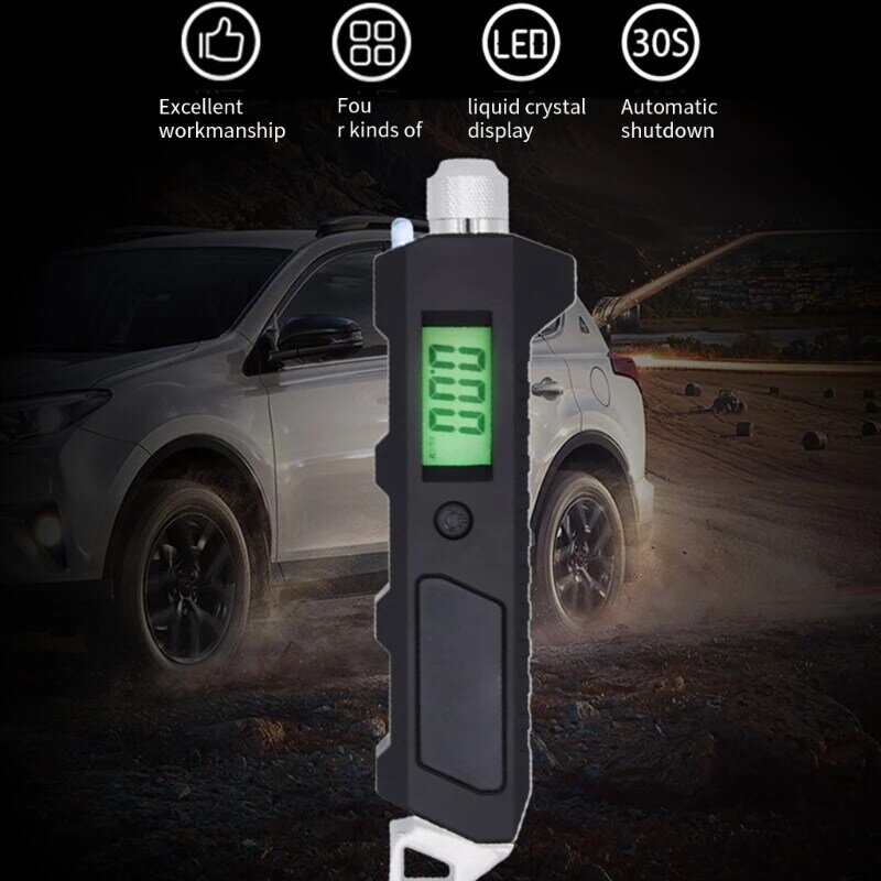 Pemeriksa Tekanan BanMonitor Universal untuk Ban Mobil dengan Backlit Portable