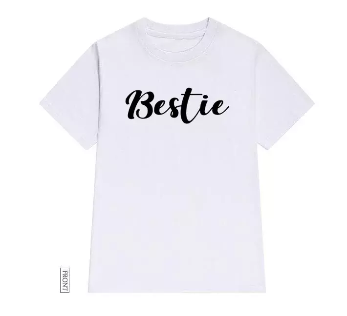 Bestie-T-shirt en coton pour femmes, hipster, humoristique et décontracté, y2k