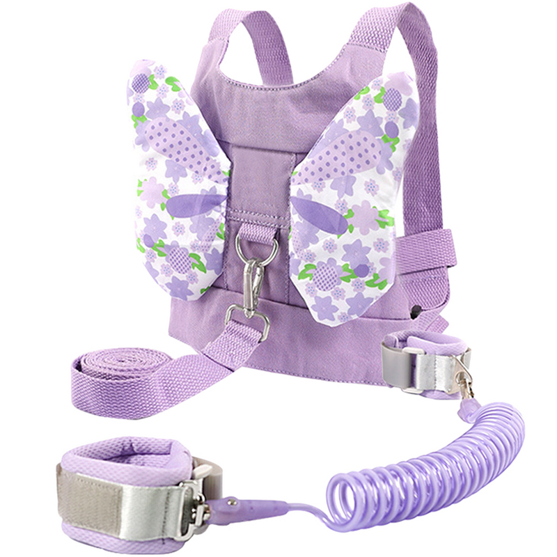 Kisangel-mochila de viaje para niños pequeños, Correa con diseño de mariposas, antipérdida, arnés de seguridad con enlace de muñeca, Asistente infantil