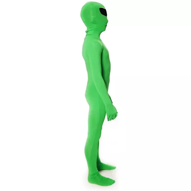 Kids Adult boys ET Alien Cosplay Costume Green Zentai Bodysuit Suit Jumpsuits and Helmet Suit Halloween Party Clothing