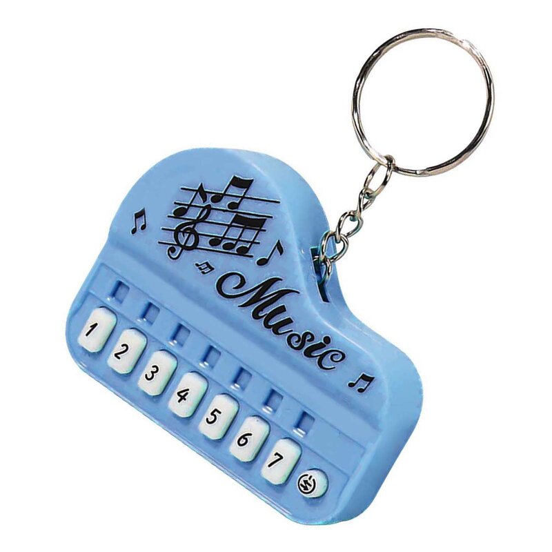 Gantungan Kunci Mini elektronik, gantungan kunci mainan Keyboard Piano elektronik multifungsi dengan lampu untuk dekorasi gantung ransel