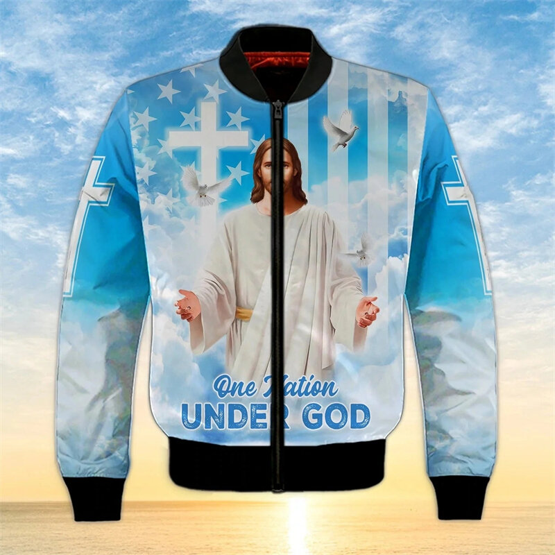 Jesus Christ 3D Print Jacket Men Women Street Fashion Casual Long Sleeve Cool Designs Coat Harajuku Oversized Male Clothing 6XL