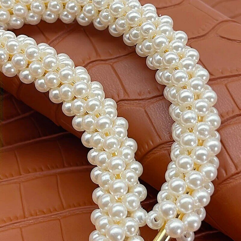 Anillo de Metal trenzado para bolso de mujer, cuentas coloridas con asa redonda de perlas de moda, marco de monedero, accesorios de bolso hechos a mano DIY, 1 unidad