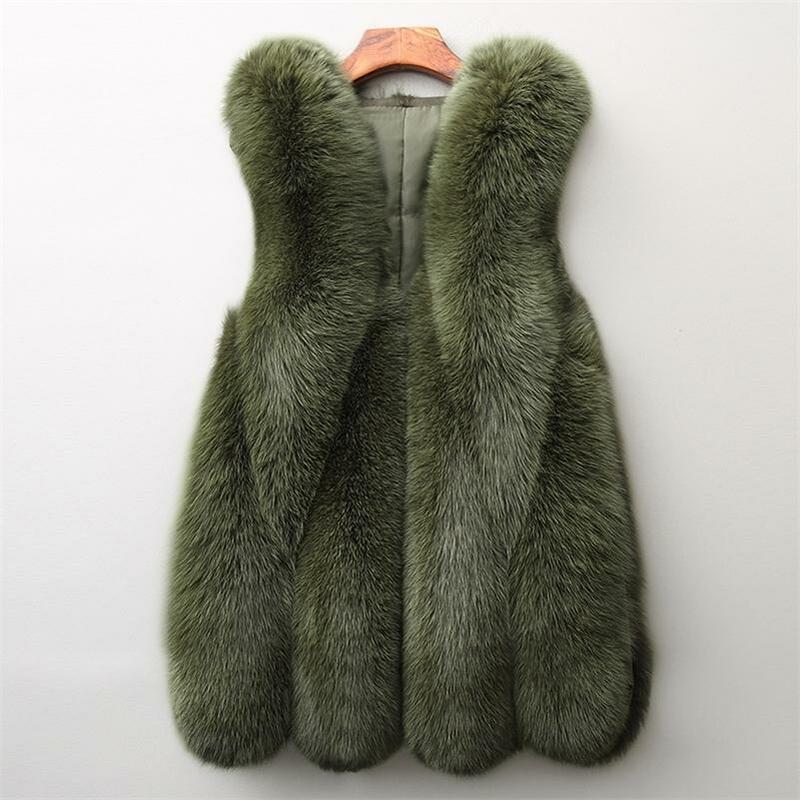 Longo colete de pele do falso fofo nova chegada jaqueta plus size feminino fino falso casacos de pele alta qualidade artificial casaco de gilet teddy