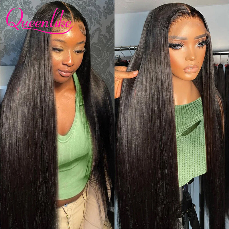 30 Inch 13x4 Straight Human Hair Lace Frontal Wig 32 34 36 38 Inch Pre Plucked 180% Transparent Glueless Wigs Human Hair Wigs