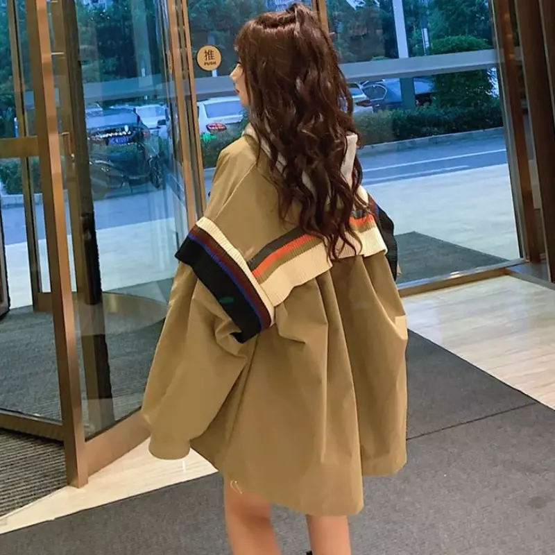 Новинка для студентов, шикарная верхняя одежда в стиле Харадзюку в стиле ретро, базовые куртки, осенняя свободная уличная одежда в Корейском стиле с пэчворком на молнии в стиле бойфренд, Ulzzang