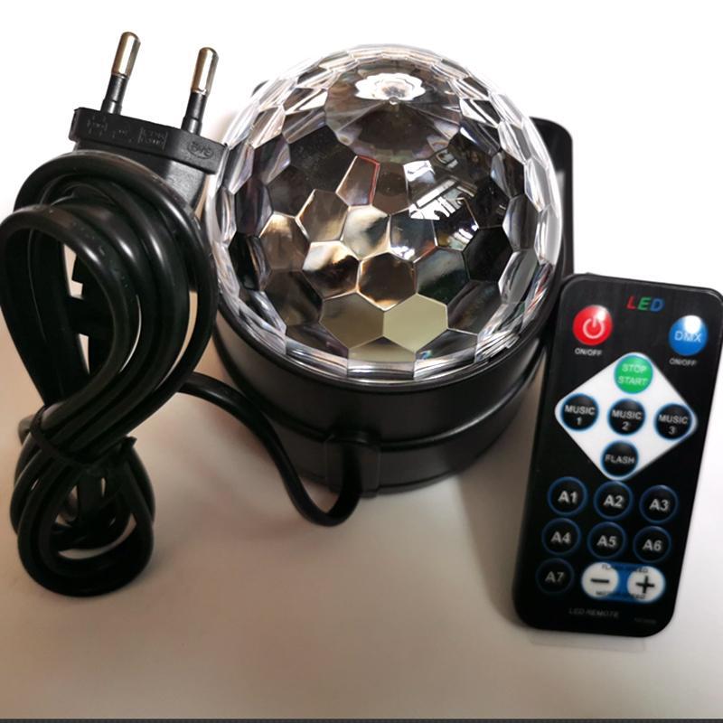 Вращающийся Диско-светильник со звуковой активацией, цветной светодиодный сценисветильник RGB лазерный проектор, лампа для диджевечерние, светильник для дома, караоке, бара, Рождества, 3 Вт