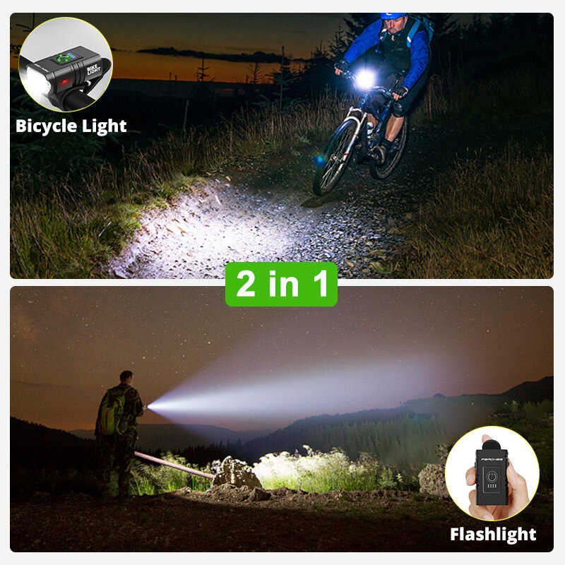 Lumière avant de vélo aste à LED, lampe de poche de vélo, lanterne de vélo, lampe de sauna VTT, 1000 lumens