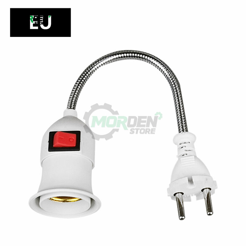 EU/US/UK wtyczka E27 lampa podmurówka elastyczny uchwyt konwerter gniazdo elektryczne lampka do czytania włącznik/wyłącznik przejściówka