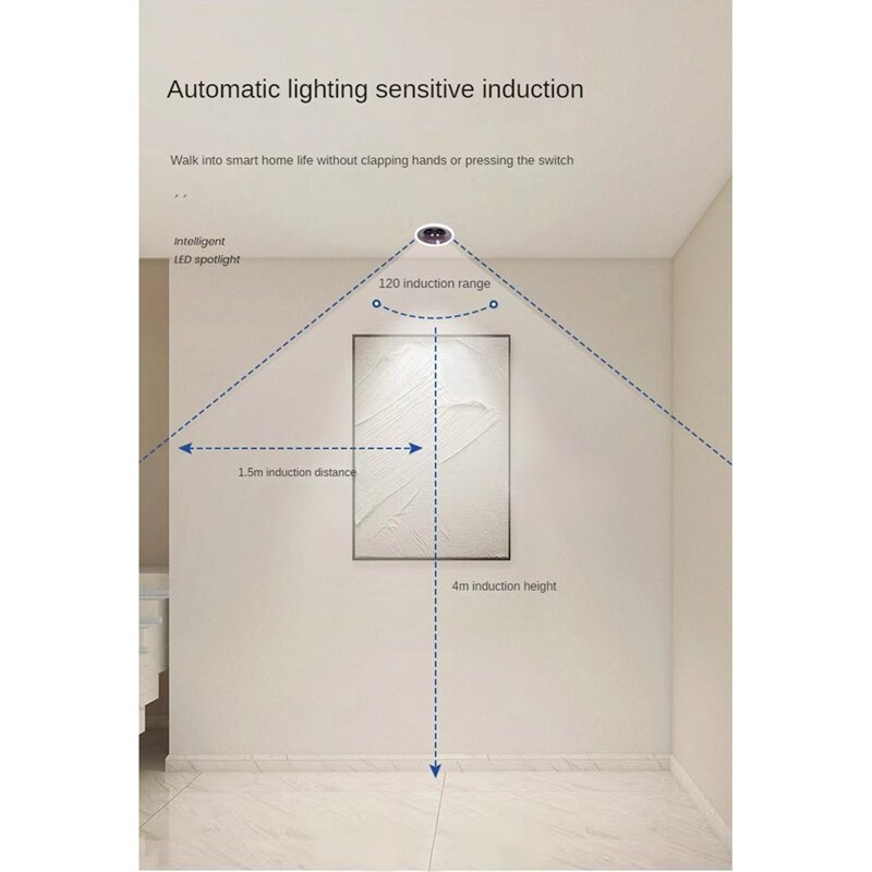 Spot Lumineux LED Anti-absorbe ouissement à Induction, Encastré Étroit, Ultra-Mince, 9W, pour Salle à Manger, Bureau, Chambre à Coucher, Éclairage, 4000K
