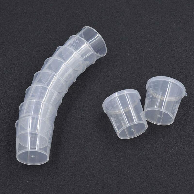 10Pcs 30ml Plastic Measuring Cup Clear Scale Non-stick DIY Jewelry Making Measuring Cup Lab Chemistry Measuring Jug with Lid