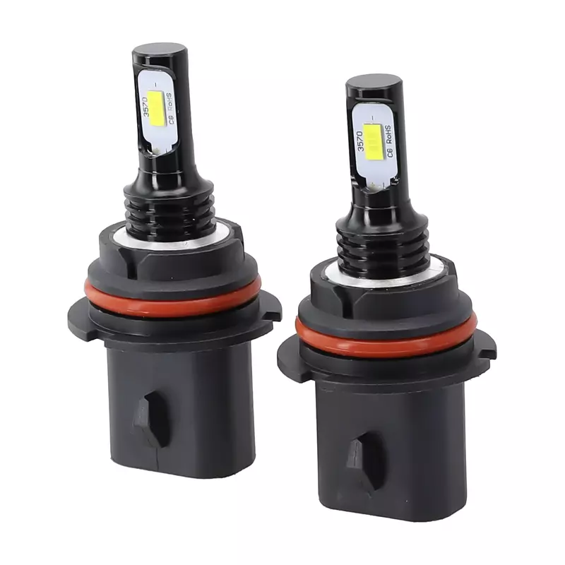 LEDヘッドライト電球変換キット,車のヘッドライト用の超白色ランプ,9007,hb5,csp,6000k,2個