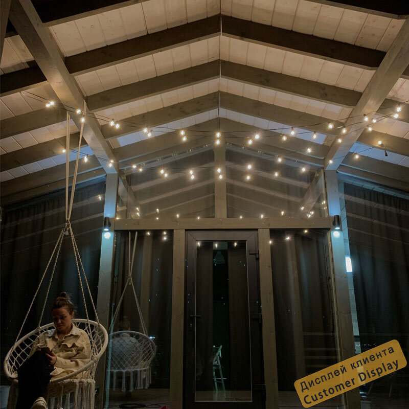 Guirnalda de luces de globo G40 para exteriores, luces de Patio con Patio trasero, porche, balcón, decoración de fiesta, jardín Bistro