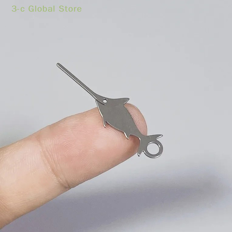 Zwaardvis Vorm Roestvrijstalen Naald Voor Smartphone Sim Kaart Lade Verwijdering Eject Pin Sleutel Tool Universele Vingerhoed
