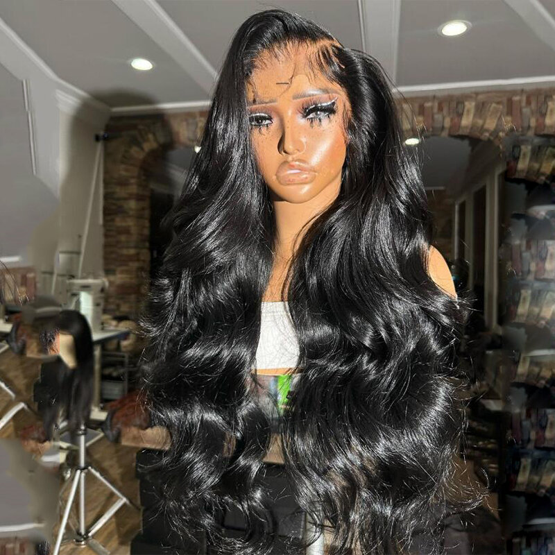 26Inch 180%Density Glueless Deep Wave Curly Lace Front Wig Black Color For Black Women With Baby Hair Heat Temperature Daily