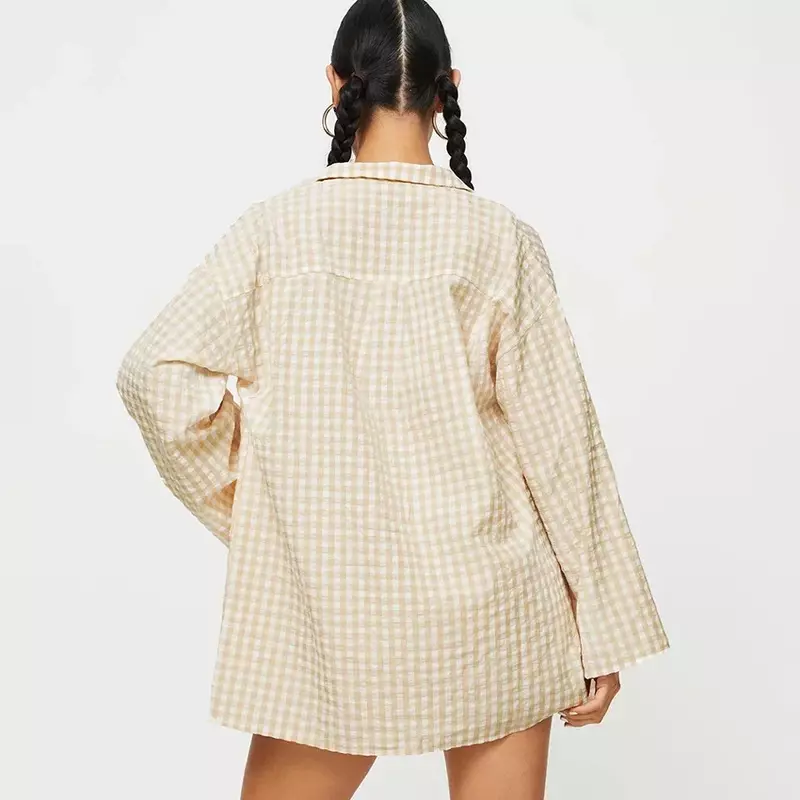 Confortevole moda Plaid pigiama da donna Set TikTop Ins popolare Cool Sleepwear tre pezzi Set Sexy Hot Soft Underwear Women