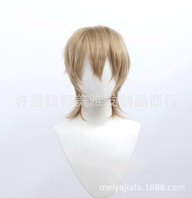 Short Hair Fluffy Style Wig Wig Black White Purple Blue Red Party Cosplay Fiber Synthetic Wig