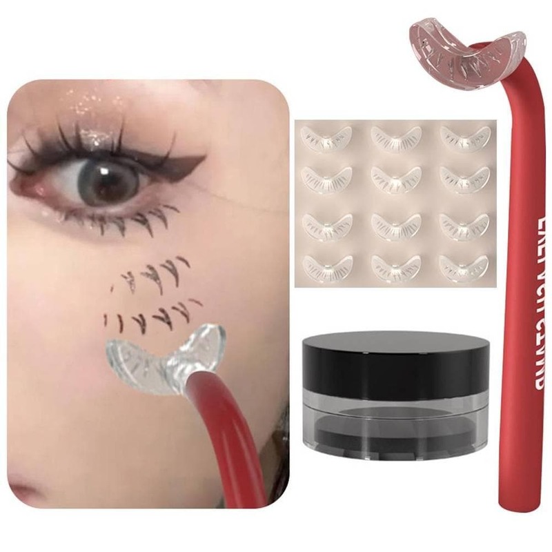 1 Set Eyelash Seal DIY Lower Lash Extension Stamps Silicone Makeup Tool For Beginner Convenient Natural Simulation Mascara Stick