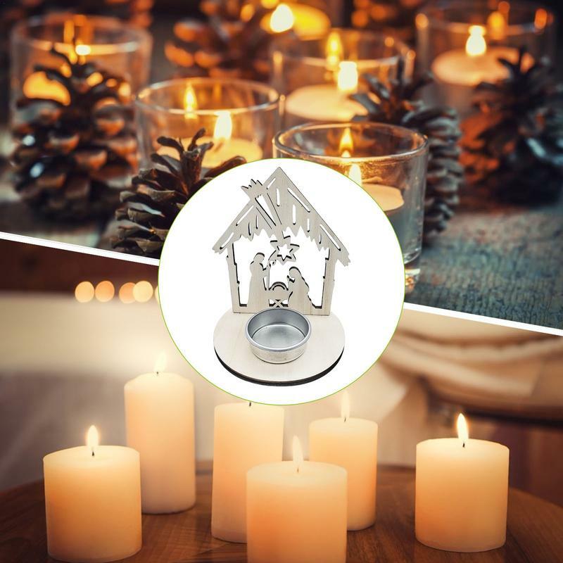 Colgante de Adviento de Jesús de Navidad, candelabro de madera innovador, forma de casa, adornos de árbol de Natividad para vacaciones, Festival, envío directo